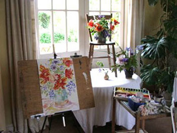 Sandy's art studio.